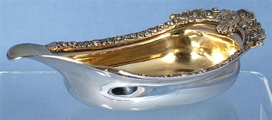 A George III silver and gilt pap boat, by George Knight, Length 151mm Weight 3.4oz/106grms